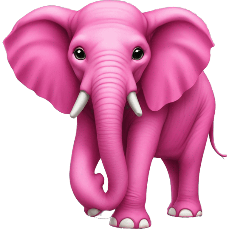 Hot-pink realistic elephant full body emoji