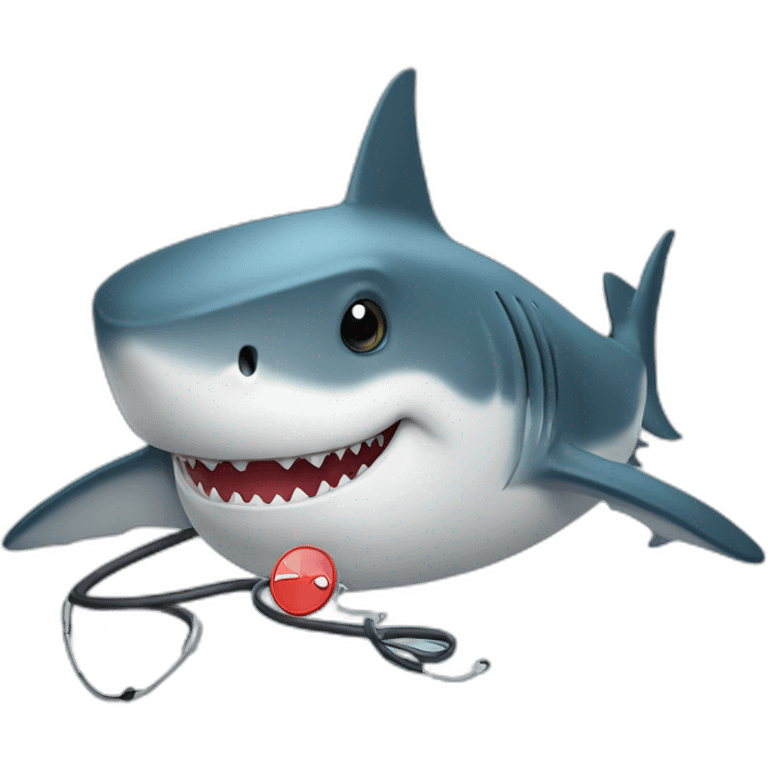 a shark with a stethoscope emoji