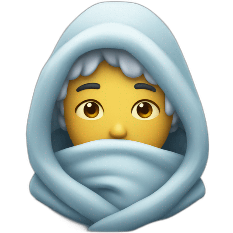 person embraces cold emoji