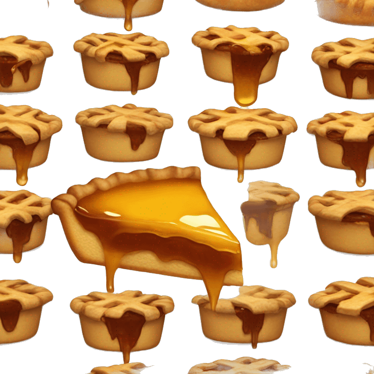 brown pie with honey dripping down emoji