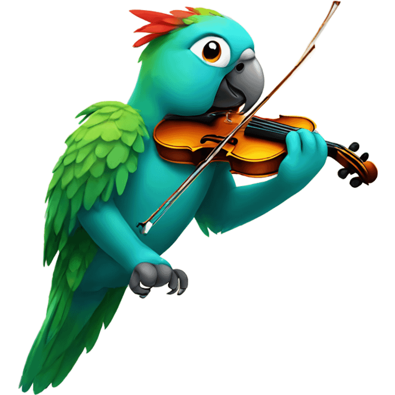 parrot plays the violin emoji