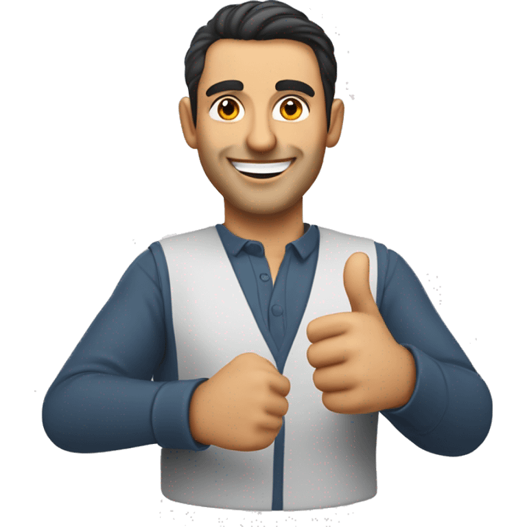 Smiling Turkish man showing thumbs up  emoji