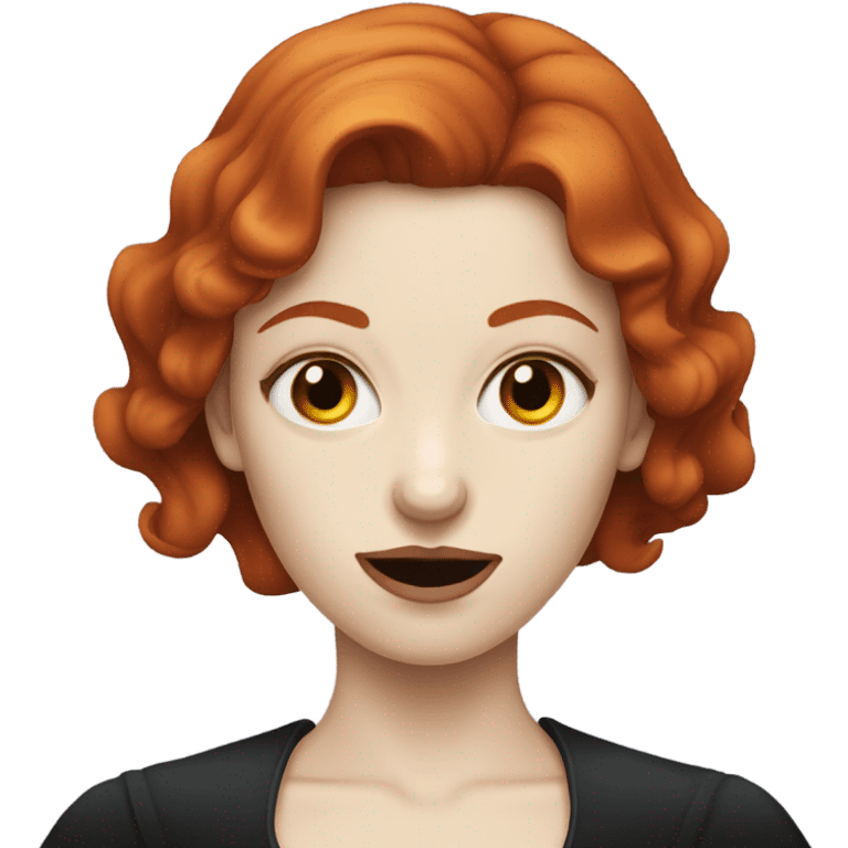 Redhead woman vampire white skin  emoji