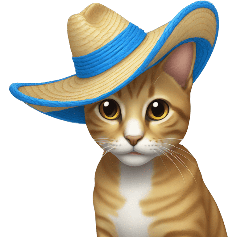 gato sombrero azul emoji