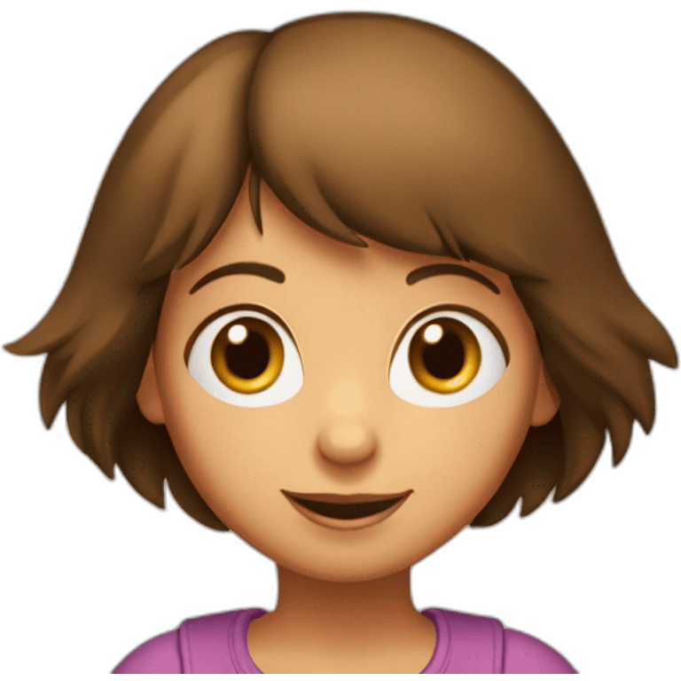 Dora l'exploratrice avec la tête d'un singe emoji