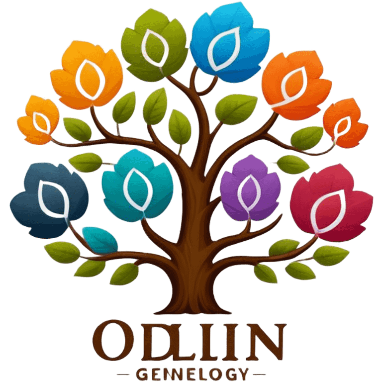 created a highly detailed but manly looking family genealogy logo with multiple colors and make sure to include the name Odlin emoji