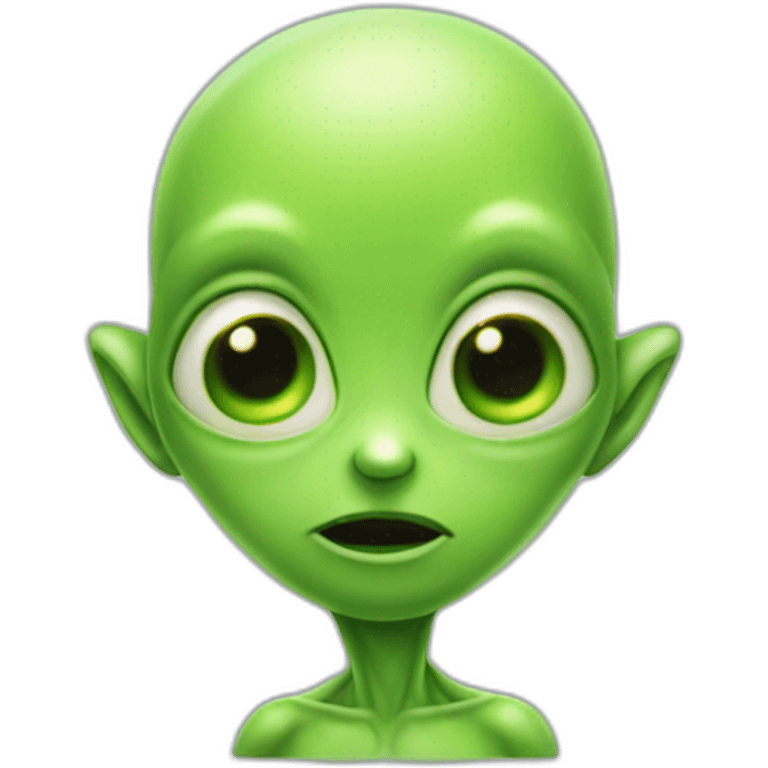 cutie  green alien thumbsdown emoji