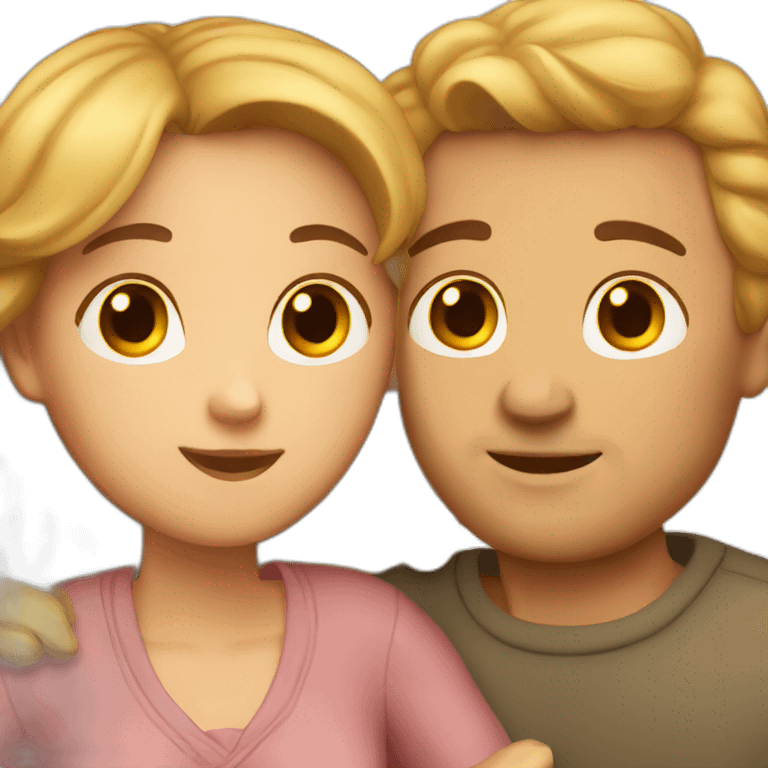 Woman and man cuddling emoji