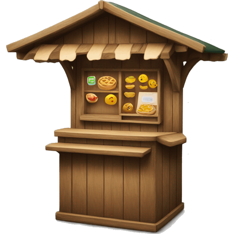 Kiosk made out of wood and without food in it emoji