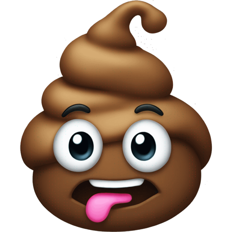 a poop with bows on each side of its head emoji