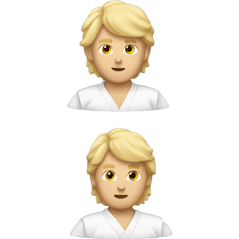 Karatekit jongen met blond haar emoji