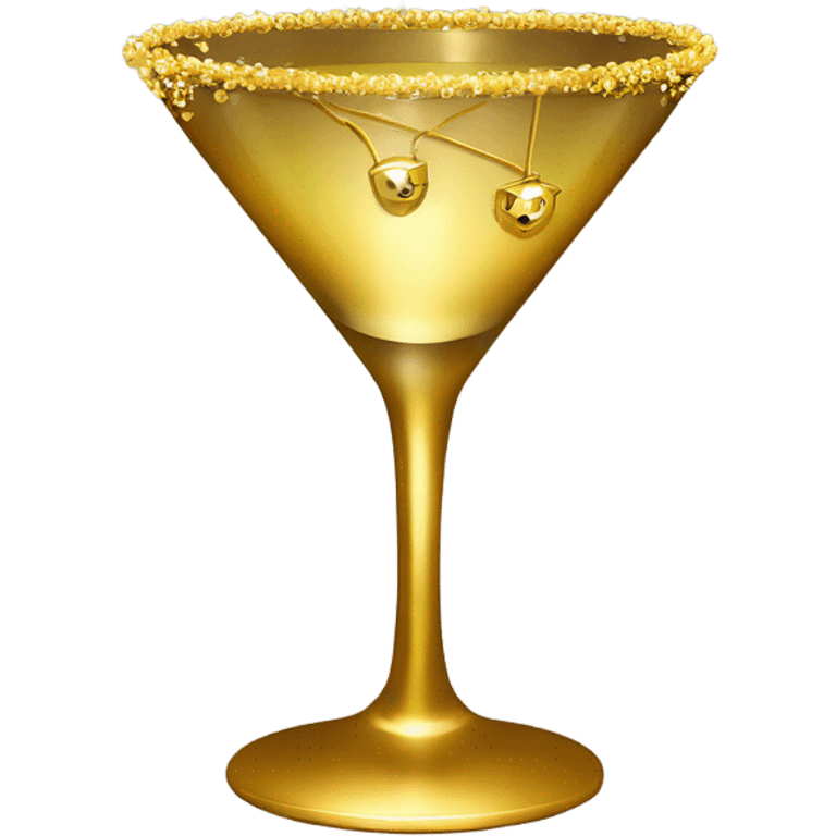 gold rimmed martini glass with tiny gold bows emoji