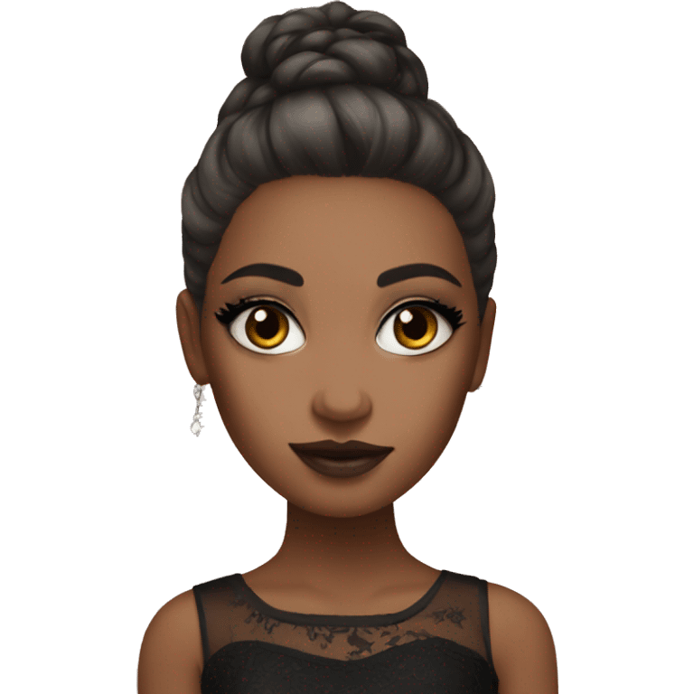 realistic girl in dress with smoky eye makeup  emoji