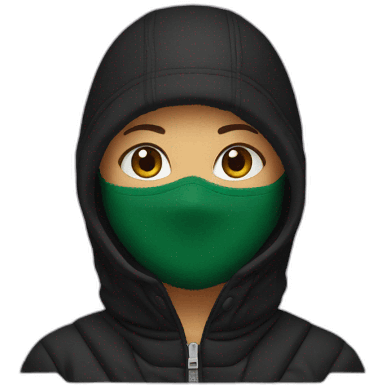 Lacoste black balaclava girl emoji