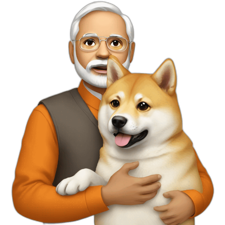 modi holding doge emoji