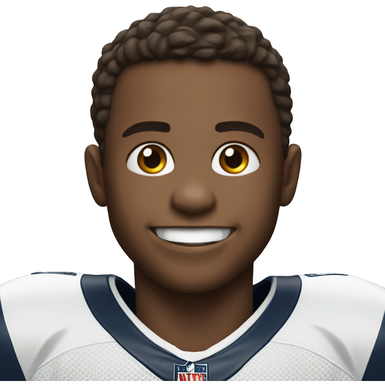 smiling boy in sportswear winning the super bowl emoji