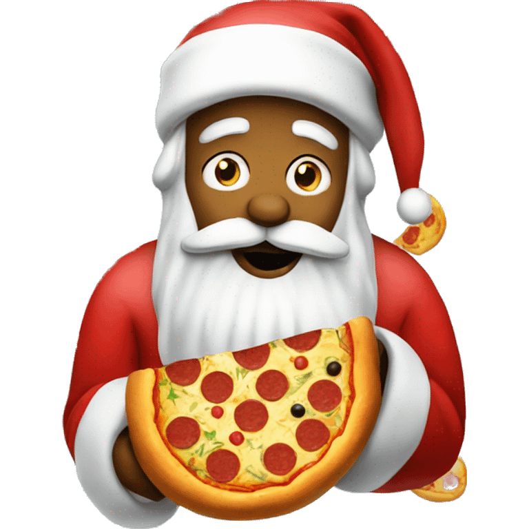 Santa eating pizza emoji