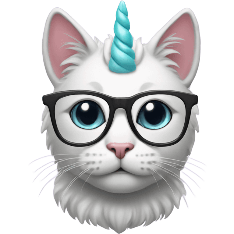 cat with unicorn and glasses emoji