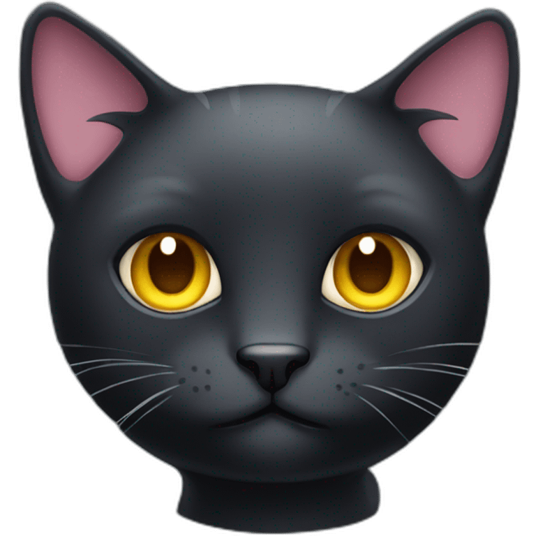 Black cat with star in head emoji