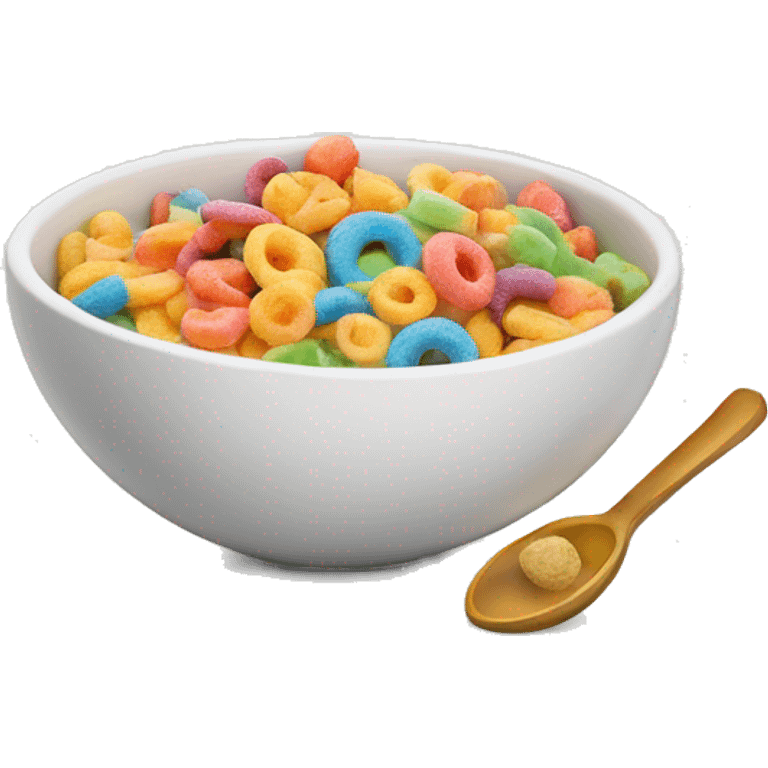 Bowl with Fruit Loops and Spoon and Mill emoji