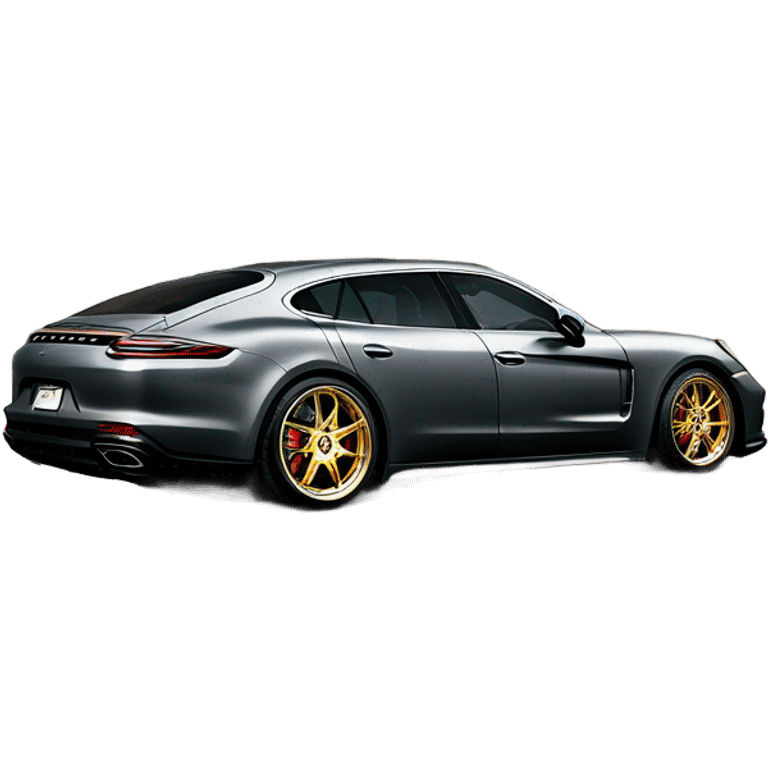 Lava grey Porsche Panamera with gold HRE21 gold wheels emoji