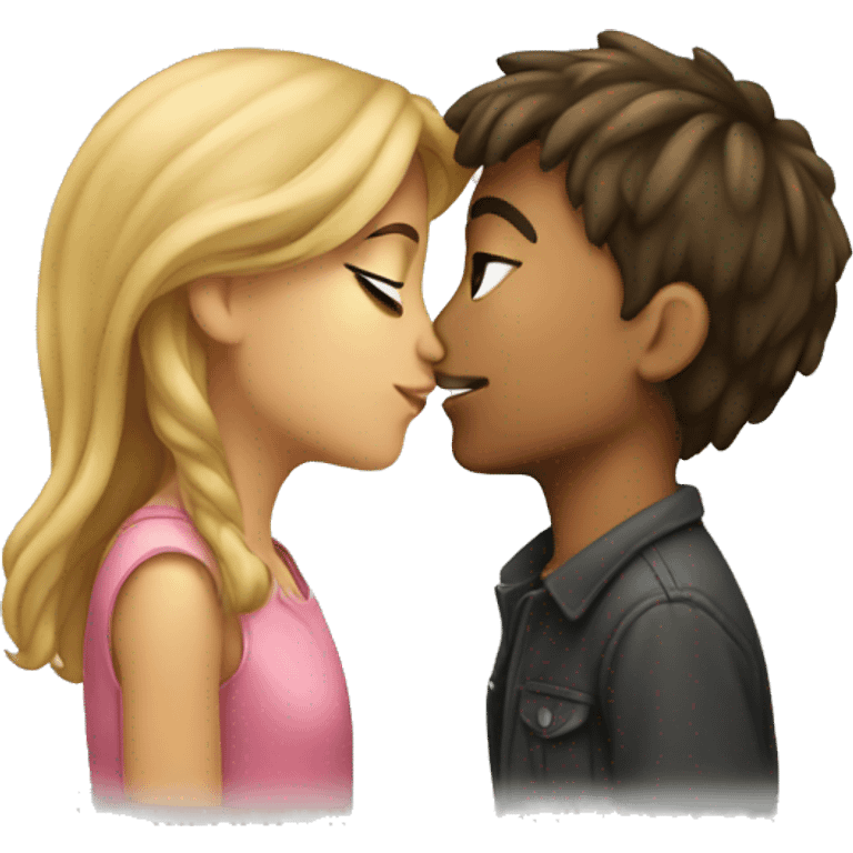 boy girl kissing emoji