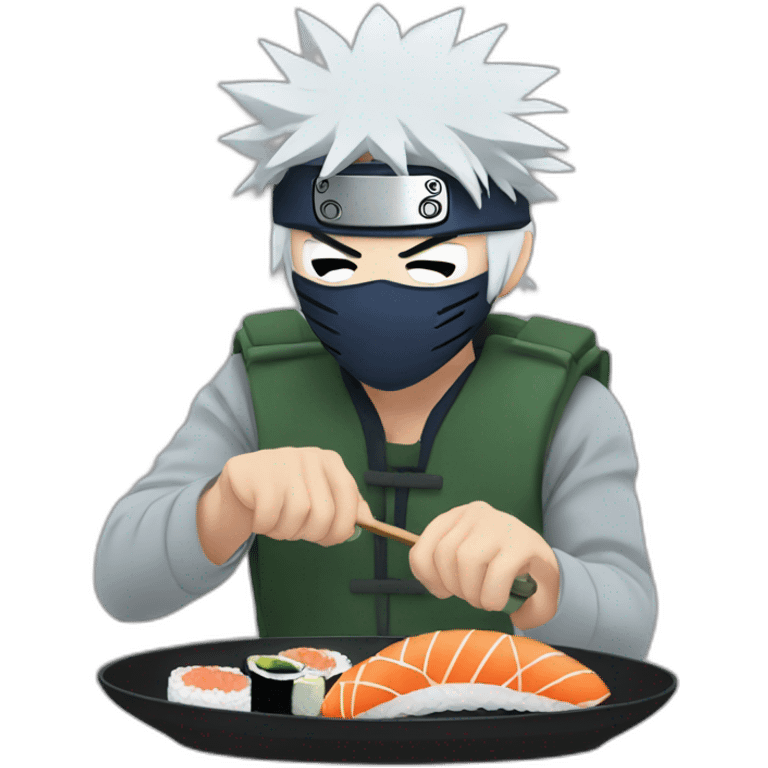 Kakashi eating sushi emoji