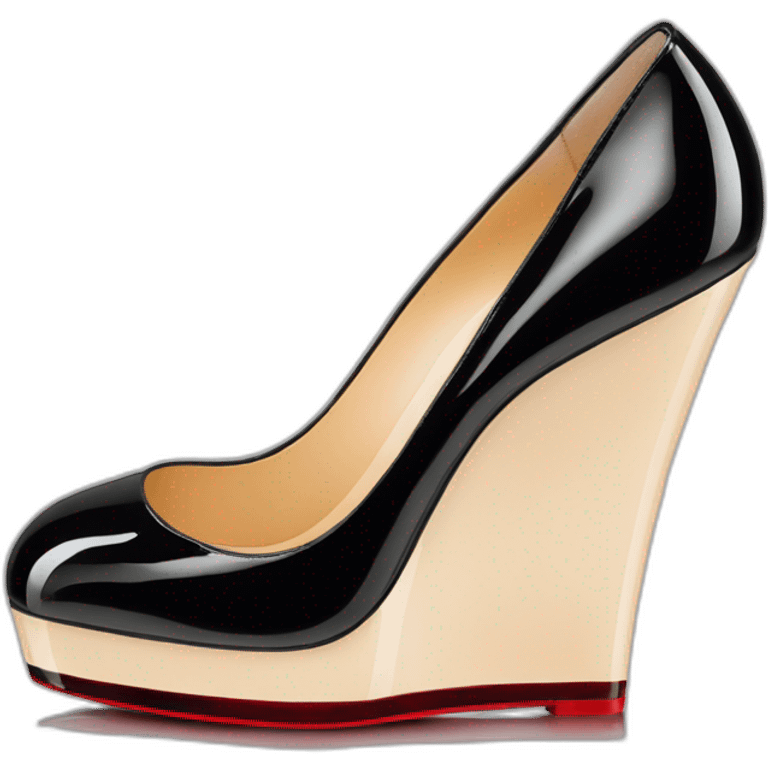 One WEDGE heel LOUBOUTIN black PATENT emoji