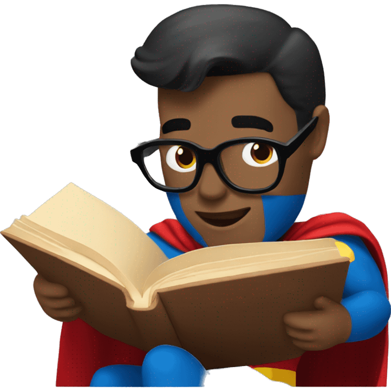 Full Superman reading a book emoji