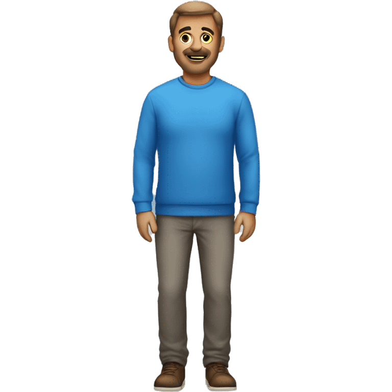 hombre mediana edad  con polera azul emoji