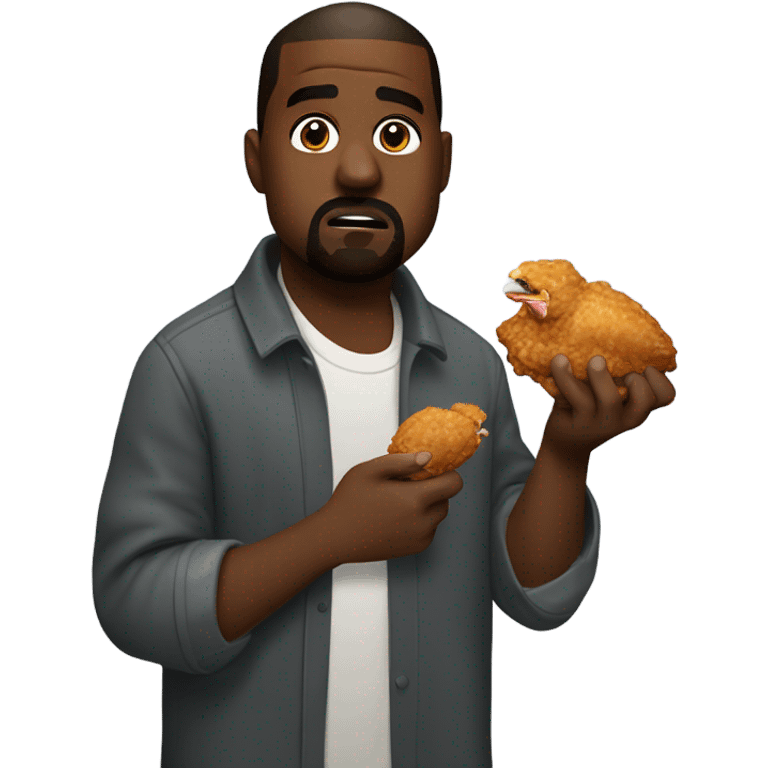 Kanye eating chicken emoji