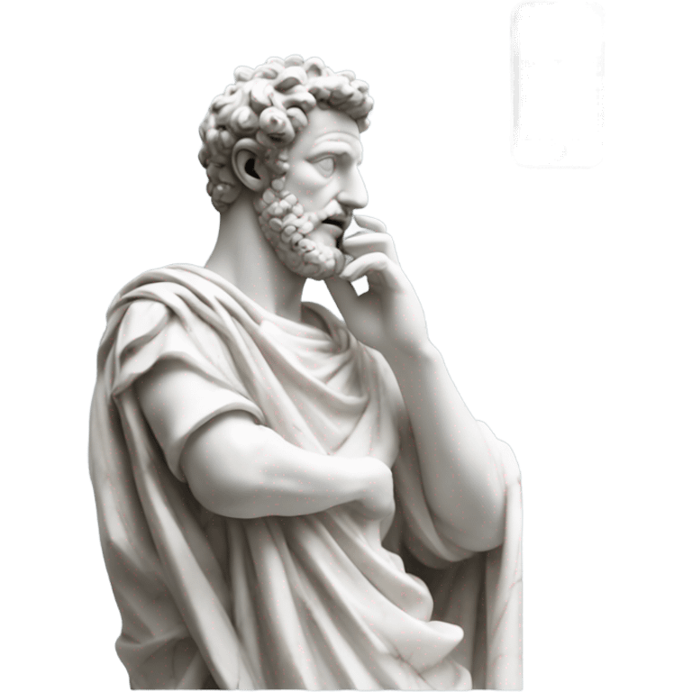 marble marcus aurelius statue talking on the phone emoji