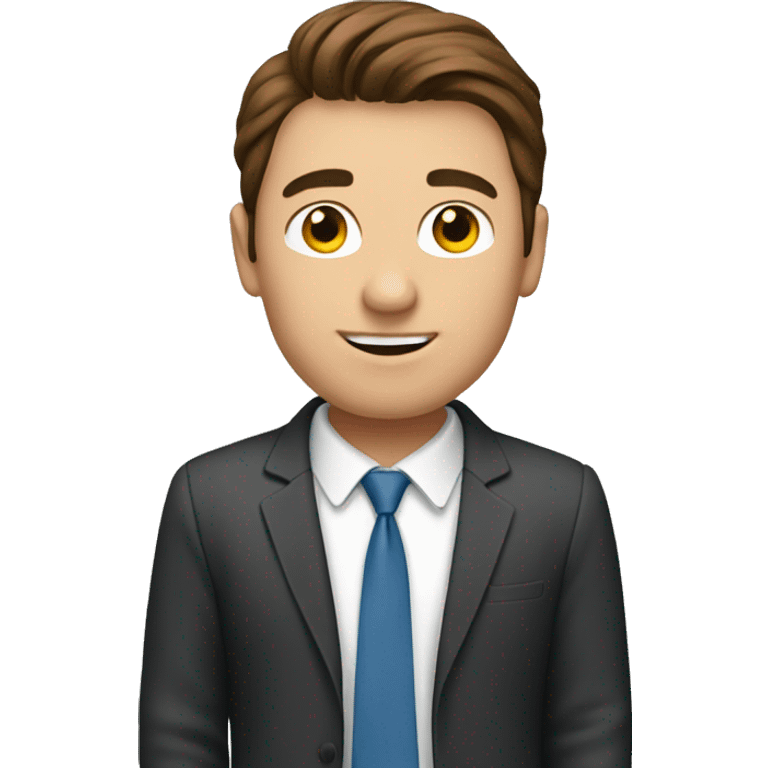 guy with brown hair works in finance emoji