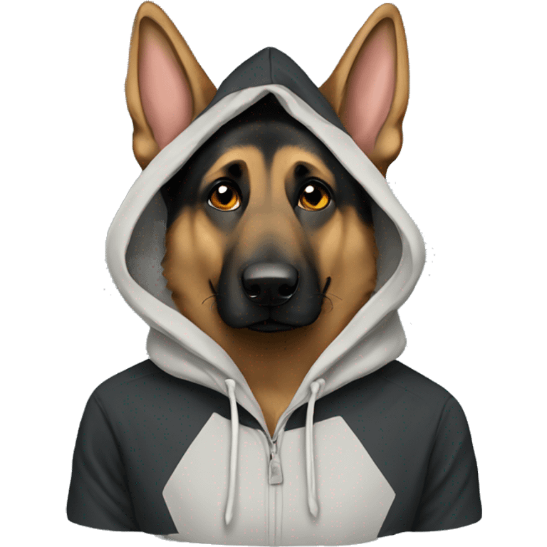 German shepherd in a hoodie  emoji