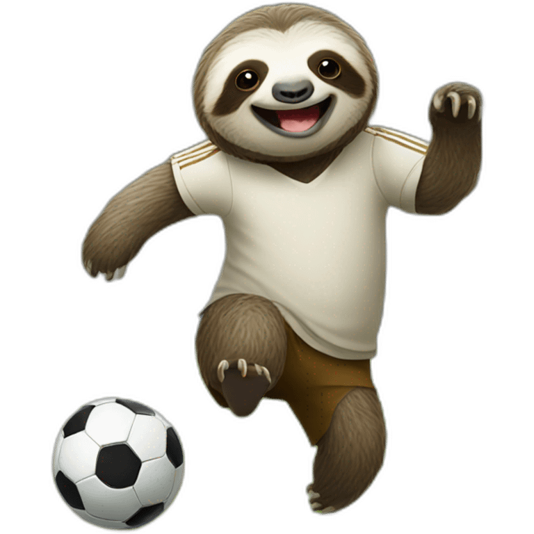 sloth playing soccer emoji