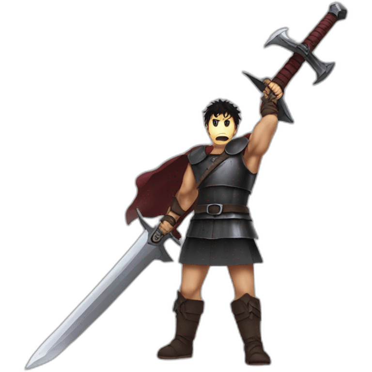 angry berserk guts carrying a huge sword on his shoulder emoji