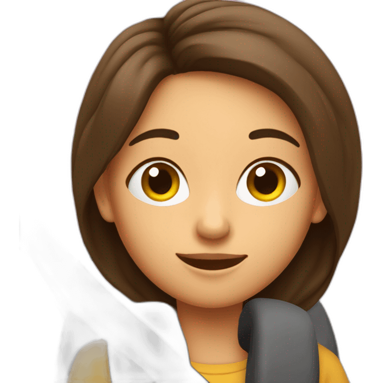 Fille brune dans une voiture emoji