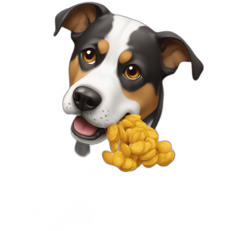 Chien qui mange des moules emoji