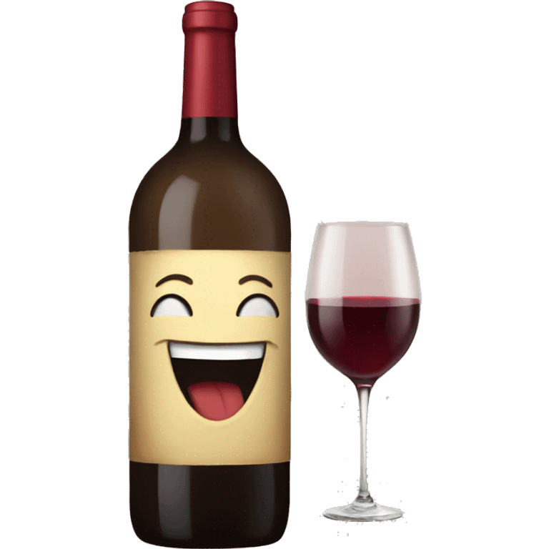 Happy wine emoji