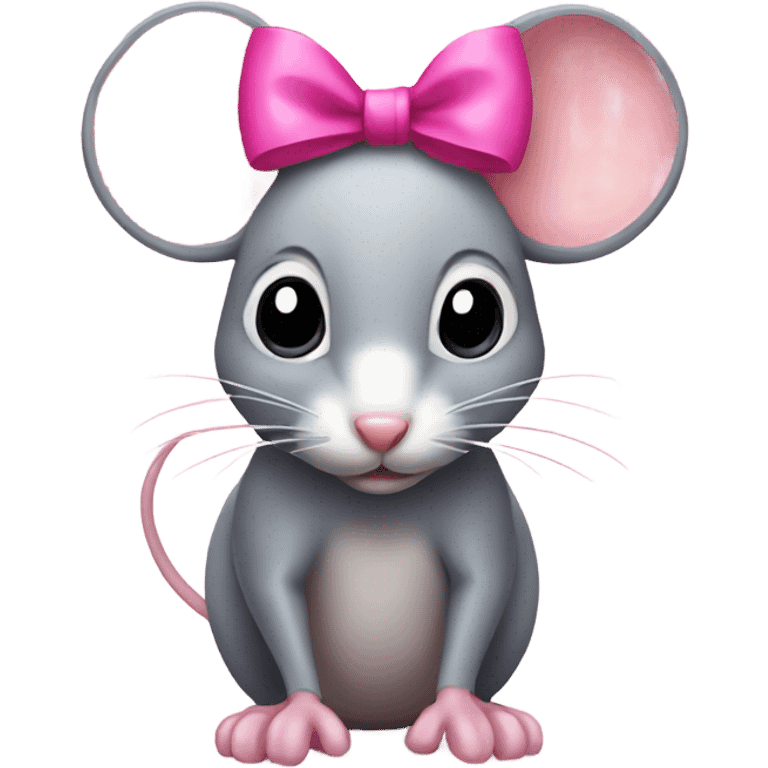 Mouse with a pink bow  emoji