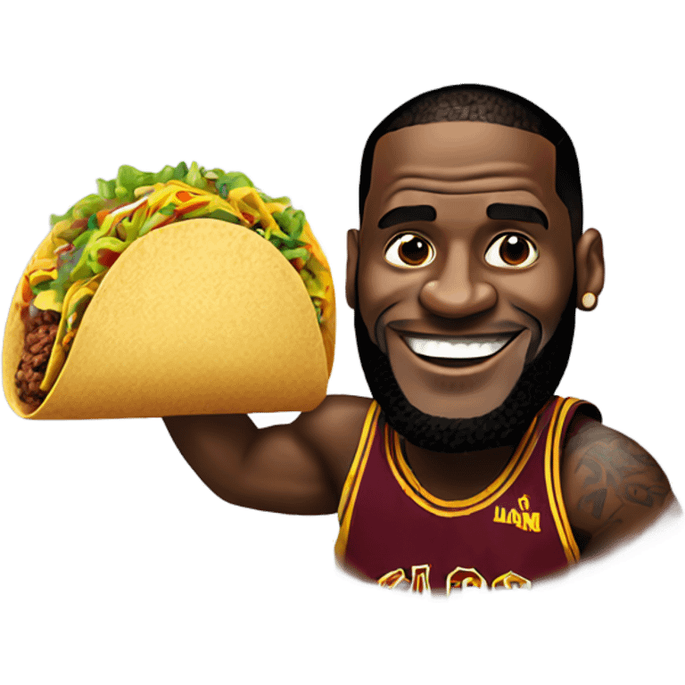 LeBron James holding a taco emoji