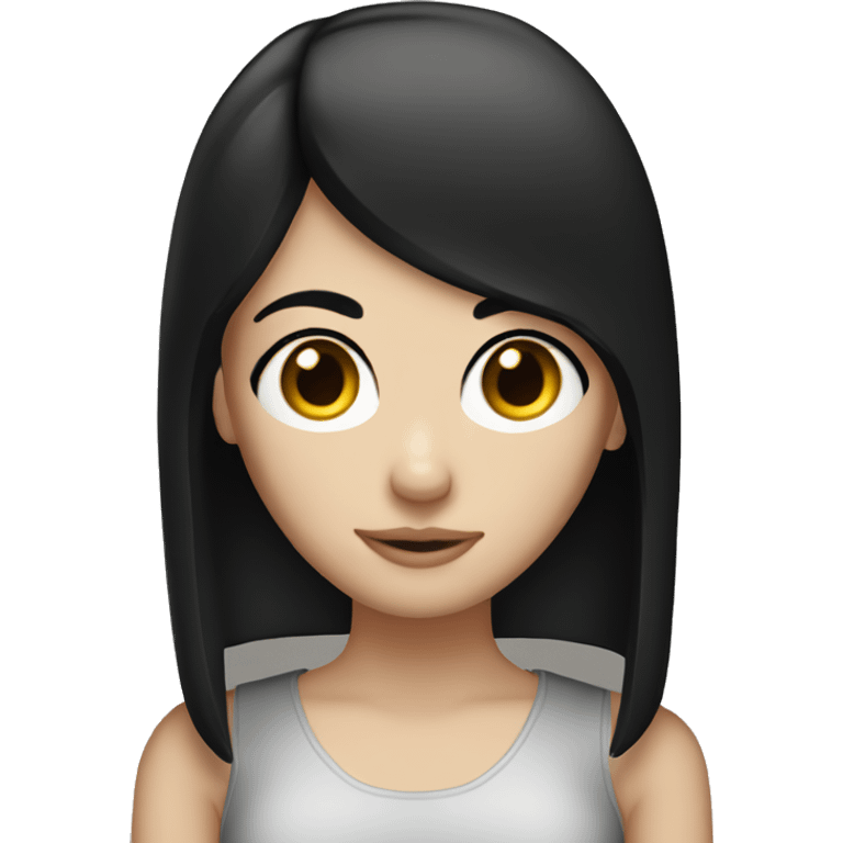 white girl with straight black hair emoji