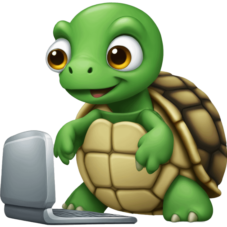 turtle using computer  emoji