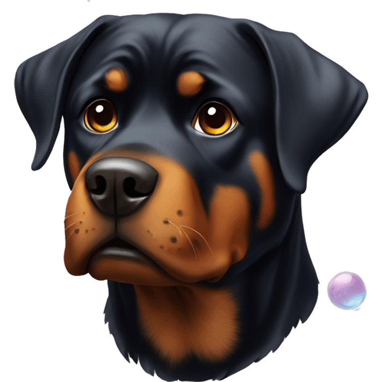 Rottweiler with bubbles emoji