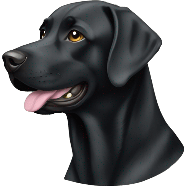 Black Labrador wearing camo emoji