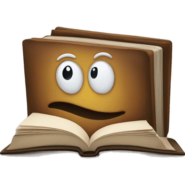 Book with face emoji