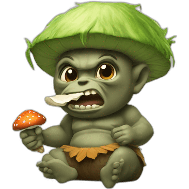 troll eating a mushroom warrior emoji