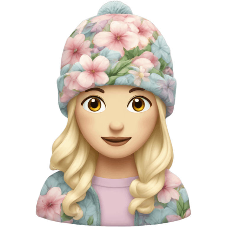 pastel floral winter hat emoji