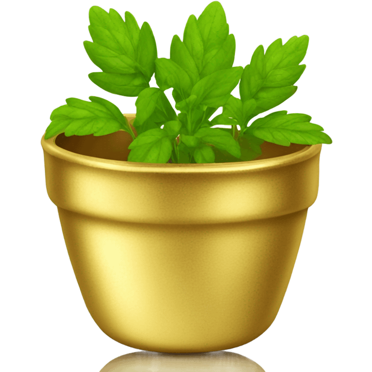 Herb in gold pot emoji