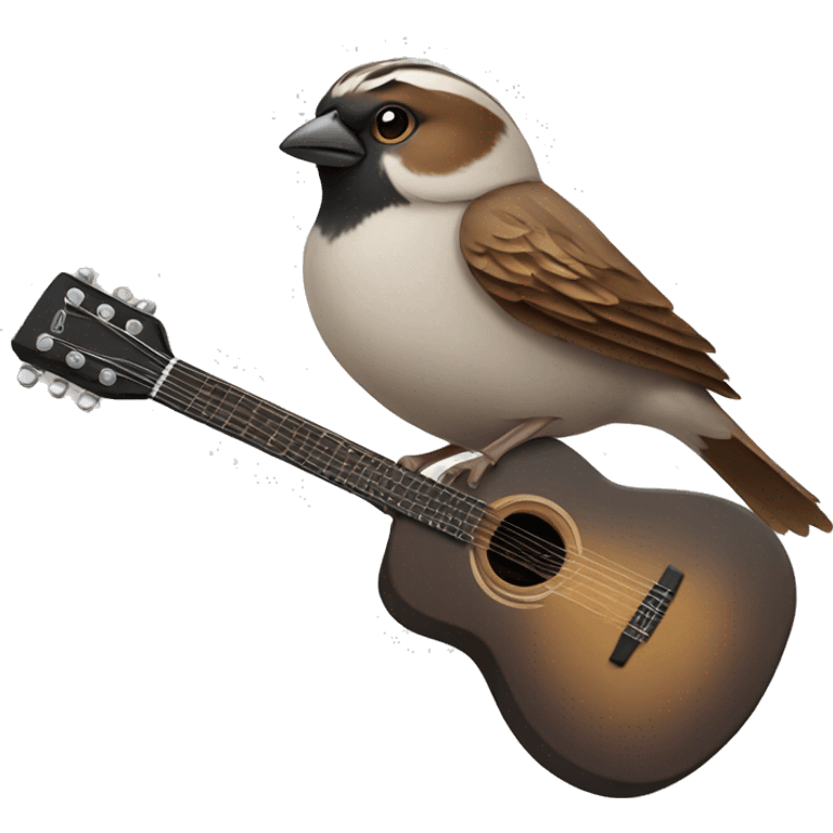 sparrow with a guitar emoji